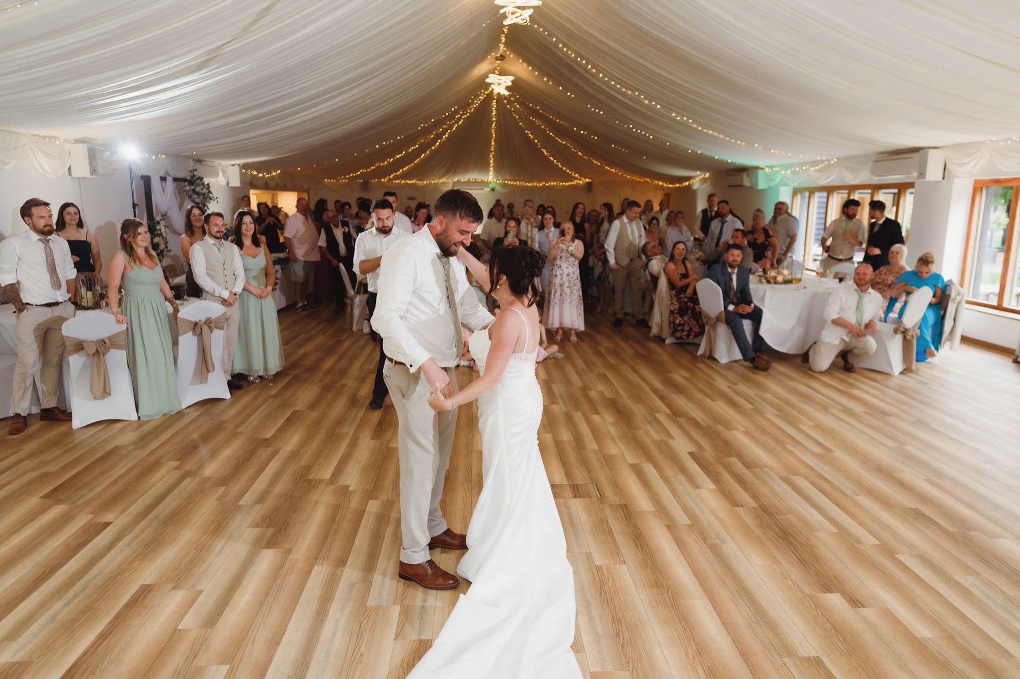 A full barn ceremony from above